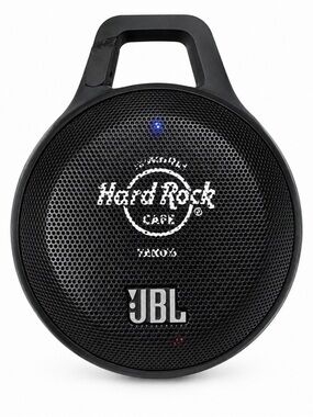 JBL Clip 2 Hard Rock Cafe Bluetooth Speaker Black Tested Working Portable Audio